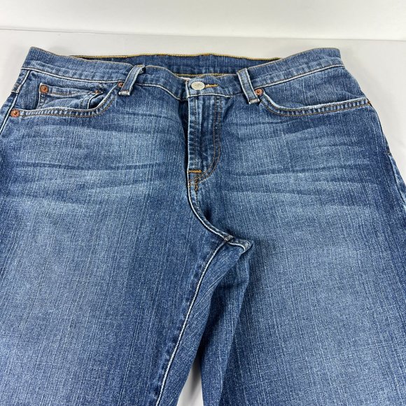 Lucky Brand Jean Women 30 Classic Fit Baby Boot Blue Faded Whisker Stretch Denim - Picture 2 of 16